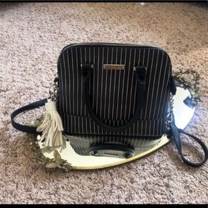 Madden Girl Black & White Purse W/ Silver Accents